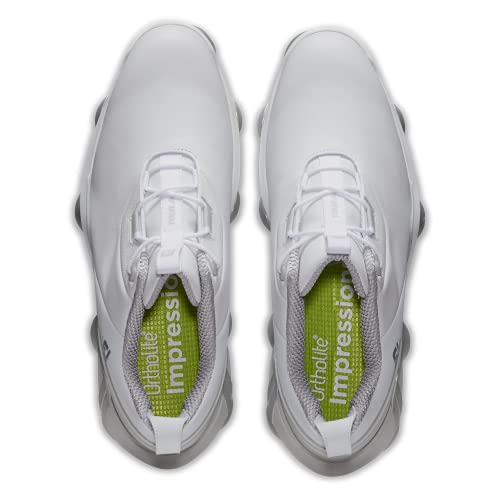 FootJoy Men's Tour Alpha Golf Shoe, White/Grey/Lime, 9.5